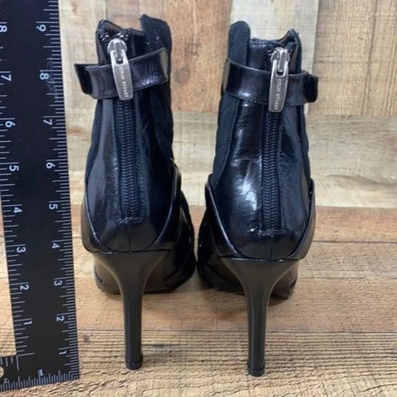 Colin Stuart Black Quilted Ankle Boots Pointed Toe - Picture 5 of 11
